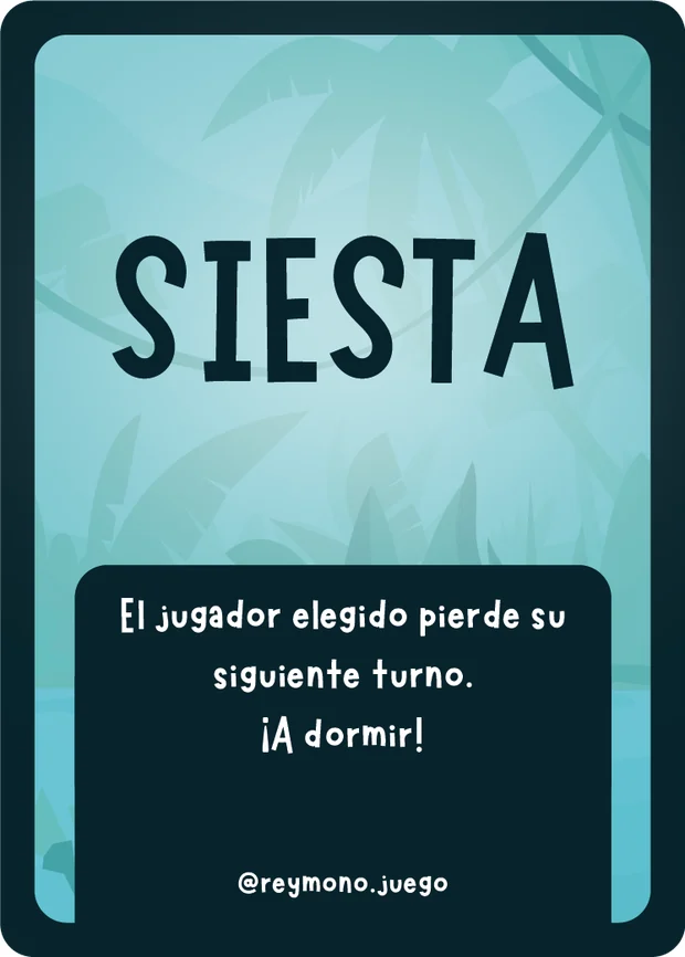 Carta especial Siesta de Rey Mono, en azul turquesa