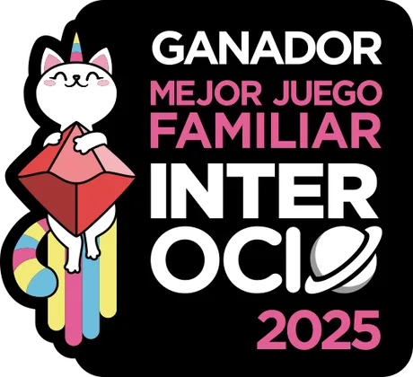 Sello de ganador del premio Mejor Juego Familiar de InterOcio 2025